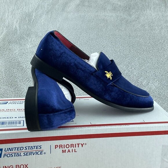 FLQL Men's Oxford Slip On Loafer Memory Foam Velvet Purple K26 Size 8 NWOB S119 - Picture 3 of 8